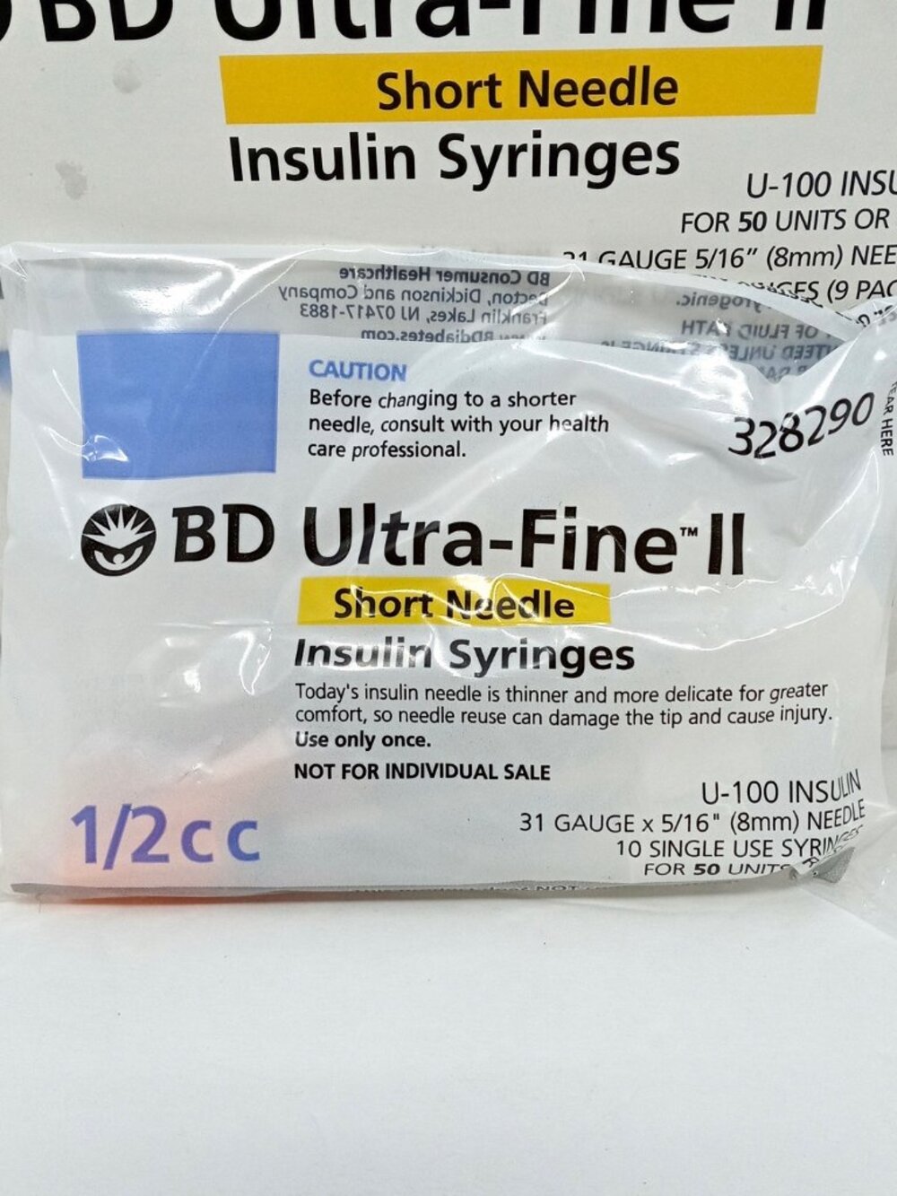 BD Ultra-Fine II Short (160 Total) 1/2cc 8mm - Picture 2 of 6